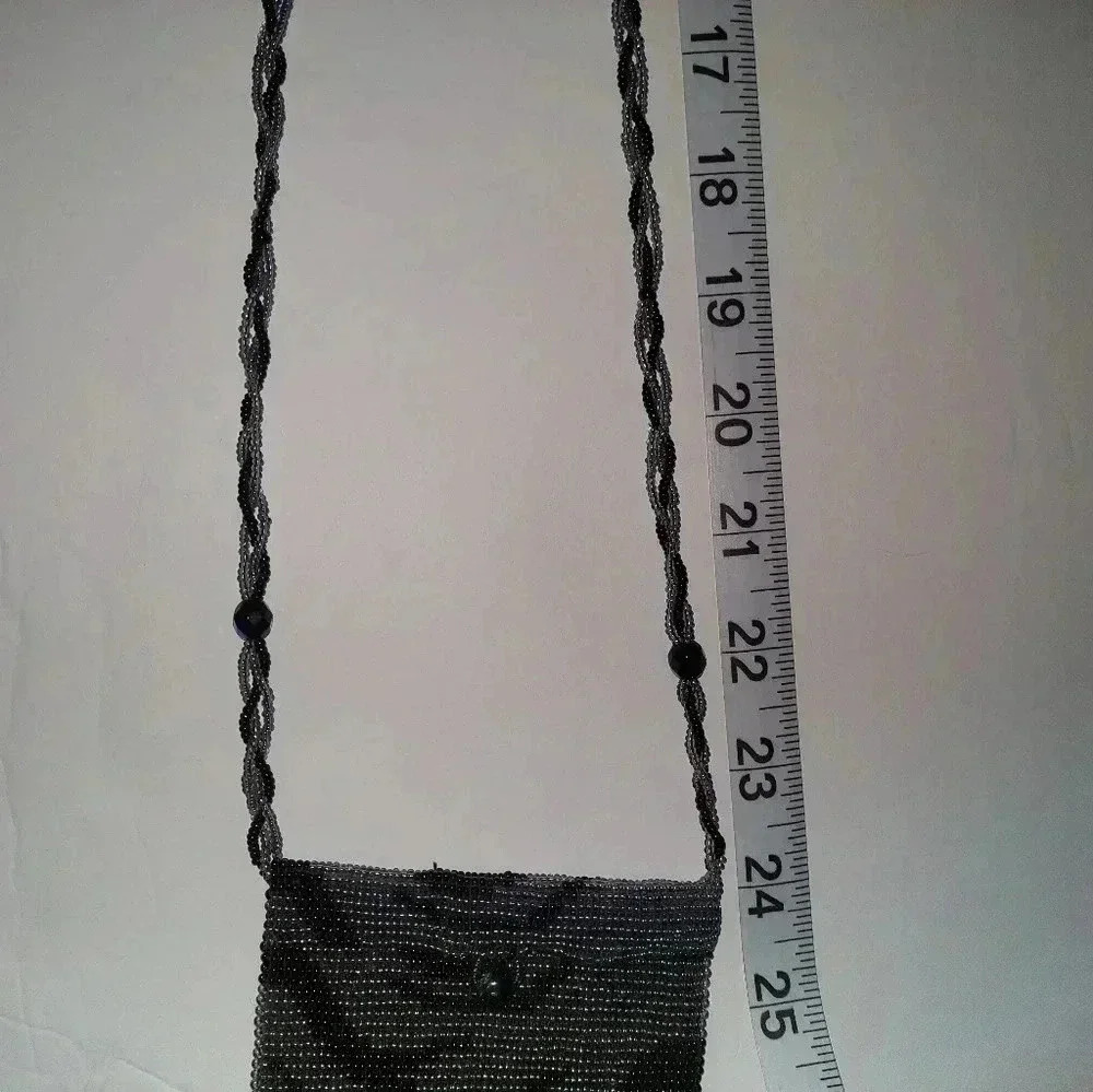 Vintage Zebra Print Full Beaded Evening Crossbody Fringe Small Bag - Picture 6 of 9